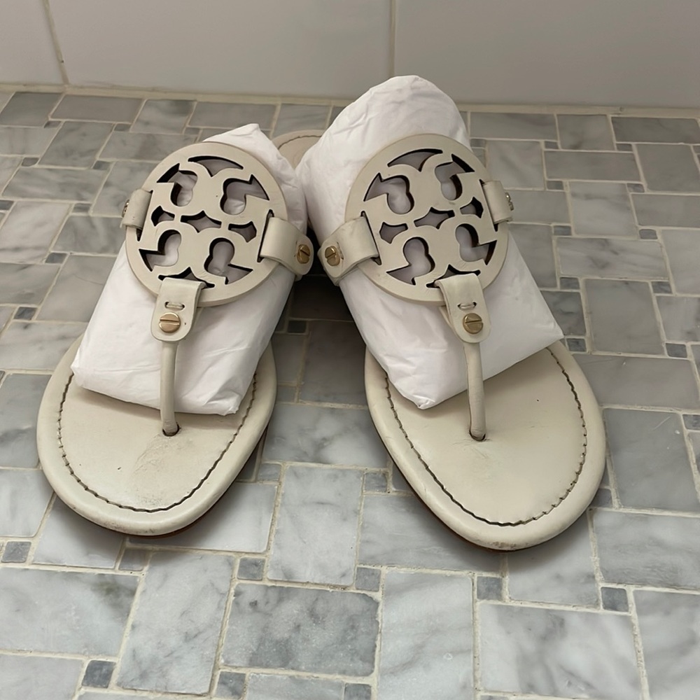 TORY BURCH MILLER SANDALS WHITE